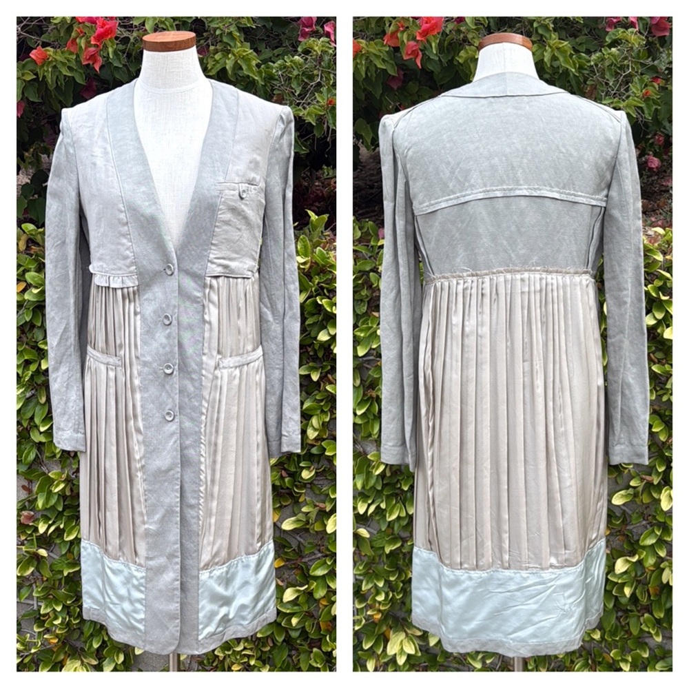 Donna Karan Collection Patchwork Linen Duster Jac… - image 1